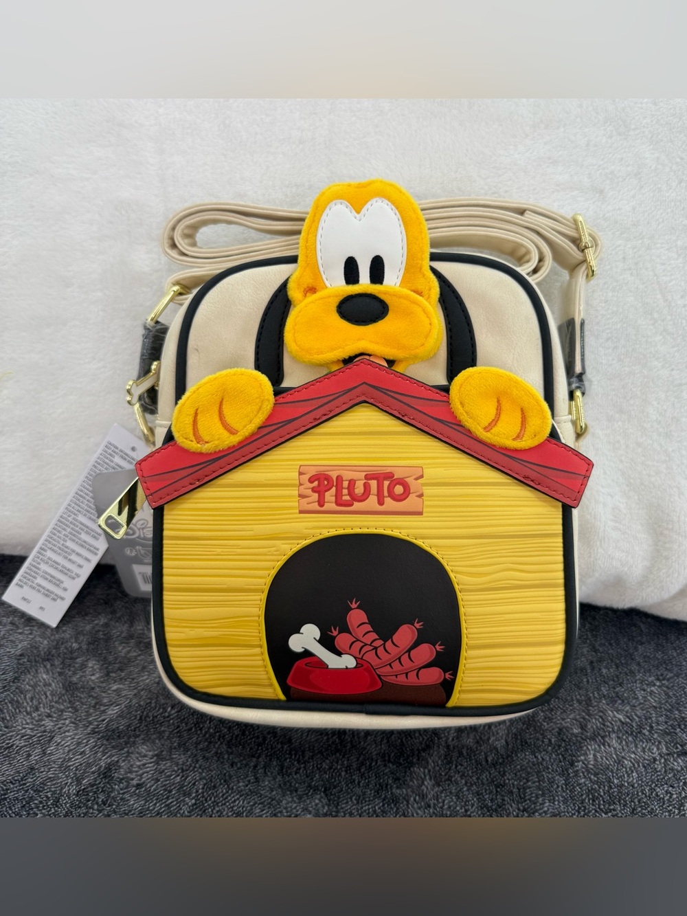 NWT Disney Pluto 95th Anniversary Doghouse Crossbody Bag 3D Plush-Read Below